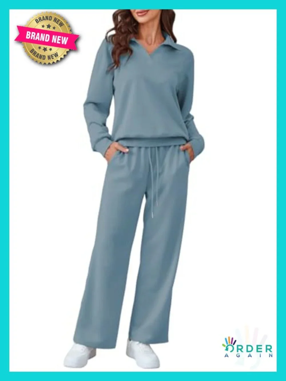 2 Piece Lounge Set Matching Sweatshirt Sweatpants Tracksuit Airport Travel